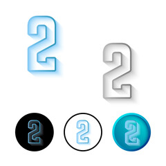 Abstract Number 2 Icon Illustration