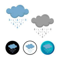 Modern Rainy Weather Icon Illustration