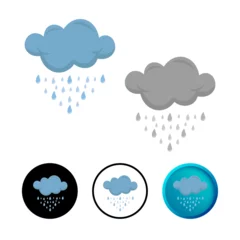 Tuinposter Modern Rainy Weather Icon Illustration © Vectoro
