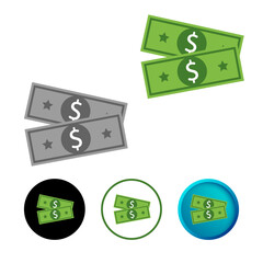 Abstract Paper Money Icon Illustration