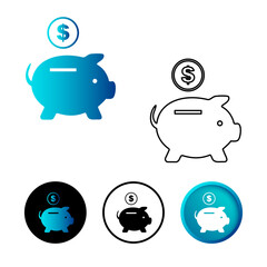 Abstract Save Money Icon Illustration