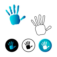 Abstract Hello Gesture Icon Illustration