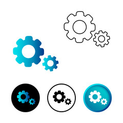 Abstract Gear Icon Illustration