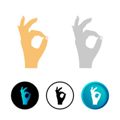 Abstract Hole Hand Gesture Icon Illustration