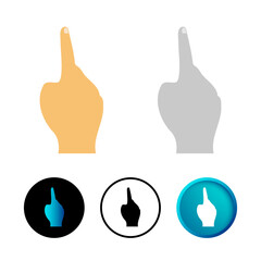 Abstract One Finger Hand Gesture Icon Illustration