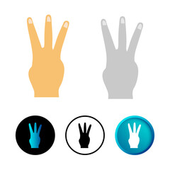 Abstract Three Finger Hand Gesture Icon Illustration