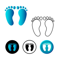 Abstract Child Footprint Icon Illustration