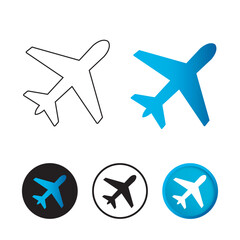 Abstract Plane Icon Set