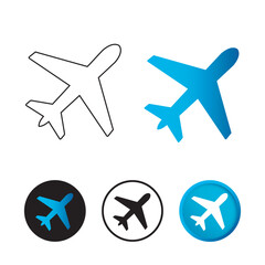Fototapeta premium Abstract Plane Icon Set