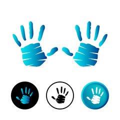 Abstract Handprint  Icon Illustration