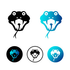 Flat Snake Head Icon Illustration