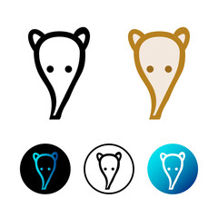 Ant Eater Head Icon Illustration