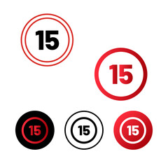 Speed Limit 15 Icon Design
