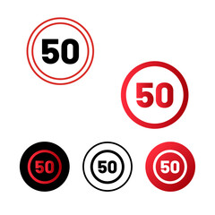 Speed Limit 50 Icon Design