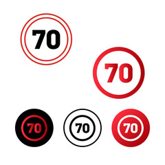 Speed Limit 70 Icon Design