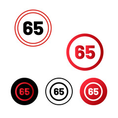 Speed Limit 65 Icon Design