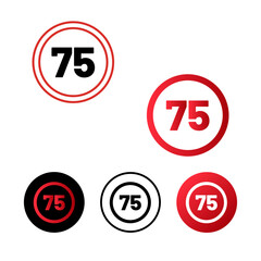Speed Limit 75 Icon Design