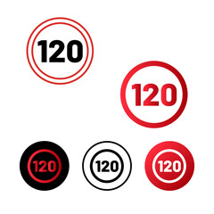 Speed Limit 120 Icon Design