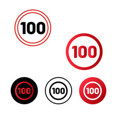 Speed Limit 100 Icon Design