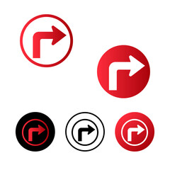 Abstract Right Turn Icon Design