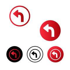 Left Turn Icon Illustration