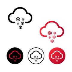 Abstract Cloud Snow Icon Illustration