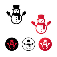 Abstract Christmas Snowman Icon Illustration