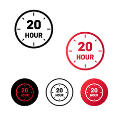 Abstract 20 Hour Icon Illustration