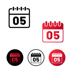 Calendar Day 5 Icon Illustration