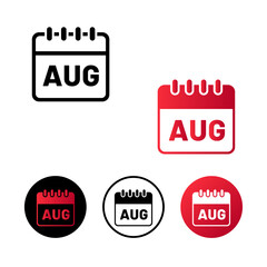 Abstract August Month Icon Illustration