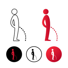 Abstract Peeing Icon Illustration