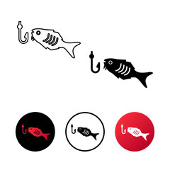 Abstract Fishing Icon Illustration