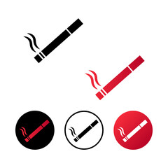 Abstract Cigarette Smoking Icon Illustration