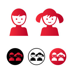 Abstract Children Icon Illustration
