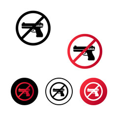 Abstract No Weapons Icon Illustration