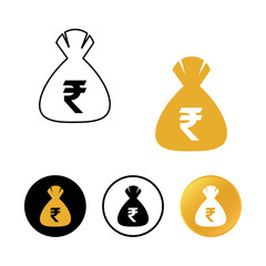 Abstract Indian Rupee Money Bag Icon