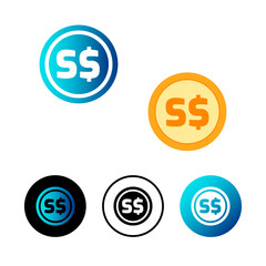 Abstract Singapore Dollar Currency Icon Illustration