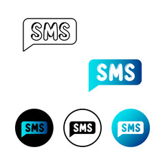 Abstract SMS Message Icon Illustration