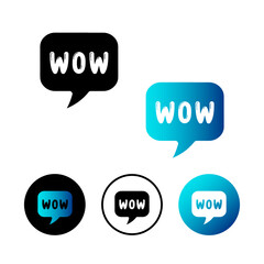 Abstract Wow Message Icon Illustration