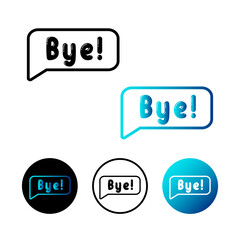 Abstract Bye Message Icon Illustration