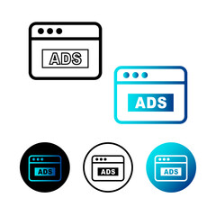 Abstract Website Ads Icon Illustration