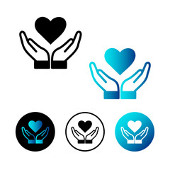 Abstract Heart Care Icon Illustration