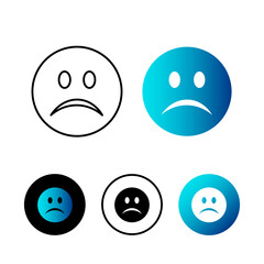 Abstract Sad Emotion Icon Illustration