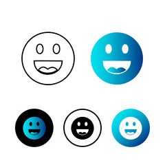 Abstract Laugh Emotion Icon Illustration