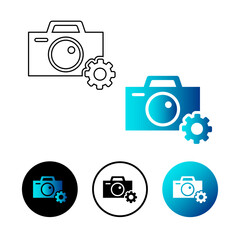 Abstract Camera Setting Icon Illustration