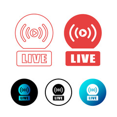 Abstract Live Streaming Icon Illustration