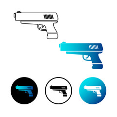 Abstract Weapon Gun Icon Illustration
