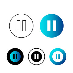 Abstract Pause Round Icon Illustration