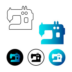 Abstract Sewing Machine Icon Illustration