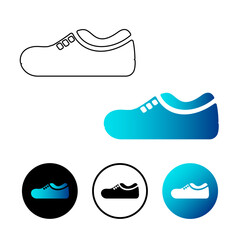 Abstract Sports Shoe Icon Illustration